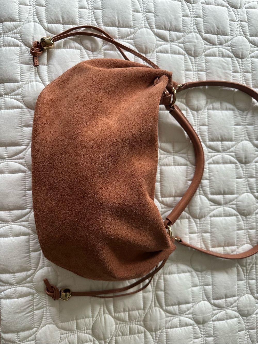 Madewell Suede Shoulder Bag in Rust